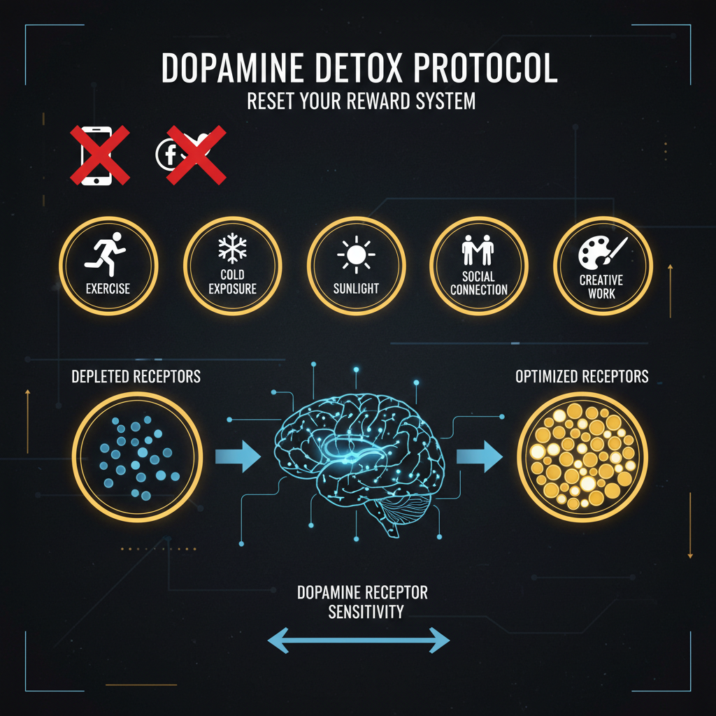 Gráfico comparando picos de dopamina en actividades naturales vs estimulación digital y su efecto en el nivel basal