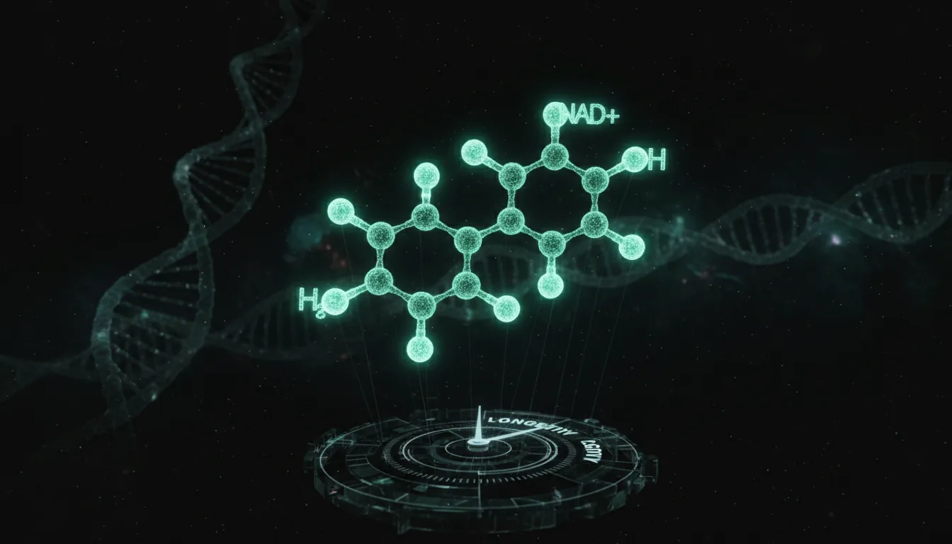 Molécula de NAD+ y cadena de ADN para la longevidad